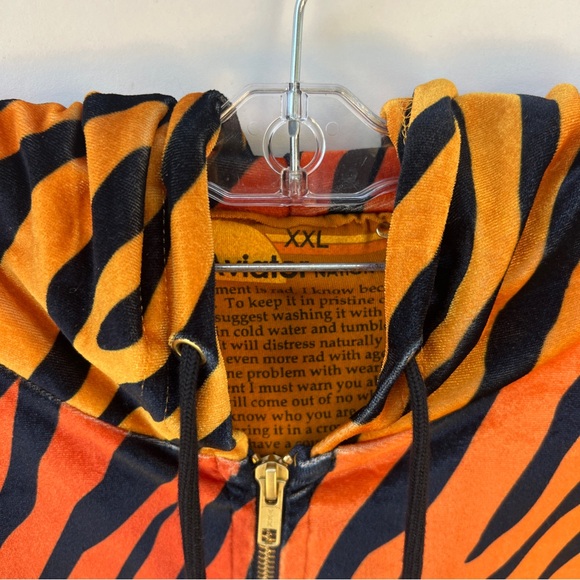 NWOT Aviator Nation Classic Velvet Zip Hoodie - Picture 3 of 4